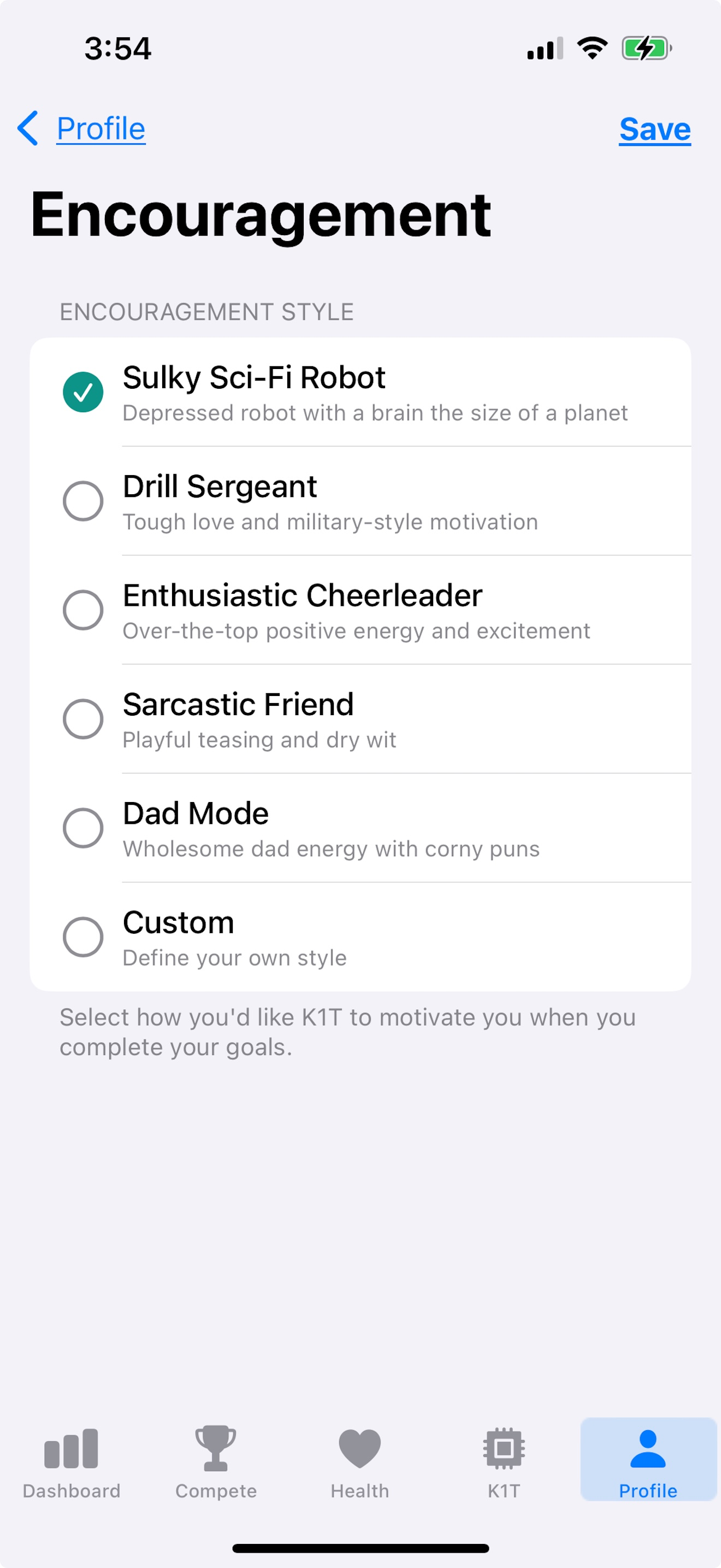 AI coach encouragement